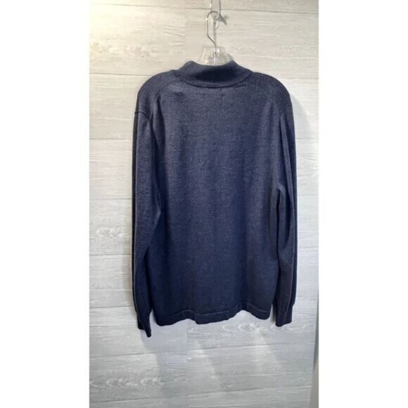 Joseph Abboud Mens‎ 1/4 Zip Mock Neck 100% Extra Fine Merino Wool Sweater - Picture 5 of 6